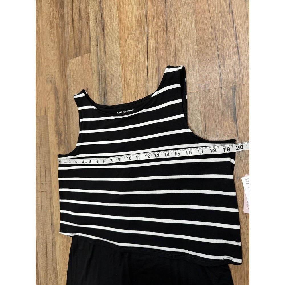 A Pea in the Pod Maternity Nursing Dress Black White Striped Comfy Stretch Size - Picture 10 of 10